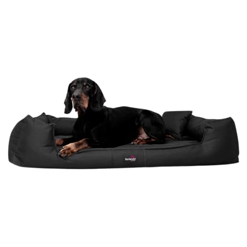 tierlando® Orthopädisches Hundebett Goofy inkl. Matratzenschoner für große Hunde Polyester Waschbar Hundesofa XL XXL XXXL L+ 110cm | 03 Schwarz von tierlando