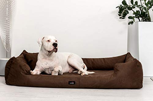 tierlando® Orthopädisches Hundebett Pluto Ortho VISCO Viscoschaum aus weichem Velours Größe: PLV5 130x100 cm | B Farbe: 01 Braun von tierlando