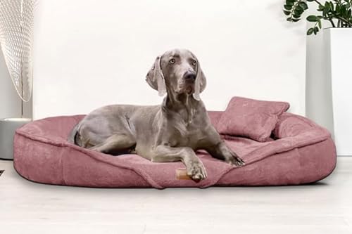 tierlando® Orthopädisches Hundebett Xenia | Kuschelig Flauschiges Hundesofa | Waschbar | Memory Foam XL | Altrosa von tierlando