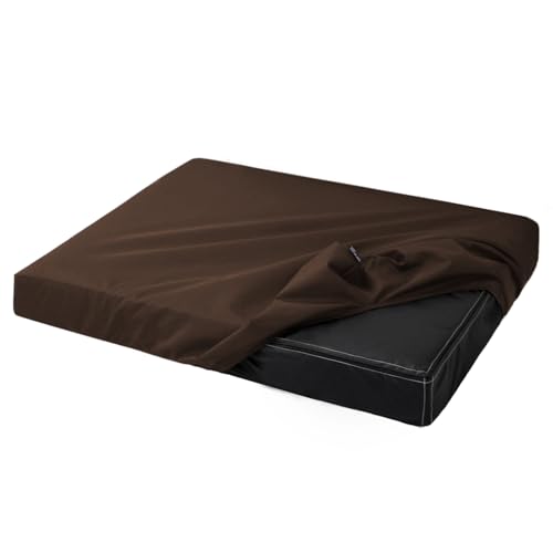 tierlando® Quick-Cover Alice Basic Matratzenschoner für Hundebett und Hundematratze aus Polyester – rechteckiger, waschbarer Spannbettlakenbezug Größe: 150x100cm | Farbe: 01 Braun von tierlando