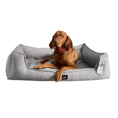 tierlando® Scarlett orthopädisches Hundebett aus meliertem Möbelstoff | inkl. Matratzenschoner | modernes Design Größe: 110x90 cm Farbe: 06 Grau von tierlando