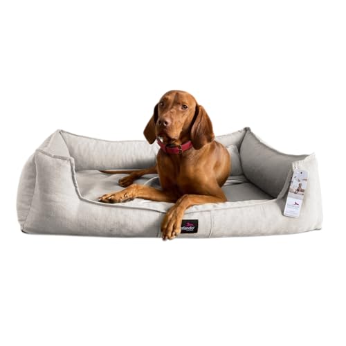 tierlando® Scarlett orthopädisches Hundebett aus meliertem Möbelstoff | inkl. Matratzenschoner | modernes Design Größe: 130x100 cm Farbe: 05 Creme von tierlando