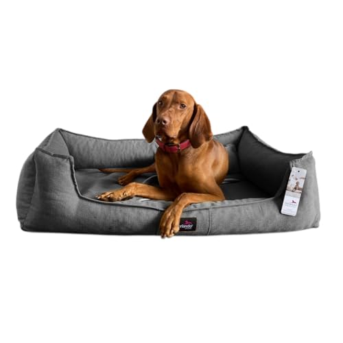 tierlando® Scarlett orthopädisches Hundebett aus meliertem Möbelstoff | inkl. Matratzenschoner | modernes Design Größe: 90x75 cm Farbe: 40 Anthrazit von tierlando