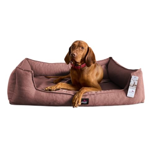 tierlando® Scarlett orthopädisches Hundebett aus meliertem Möbelstoff | inkl. Matratzenschoner | modernes Design Größe: 90x75 cm Farbe: 59 Altrosa von tierlando