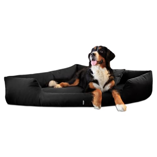 tierlando® Trivia | Orthopädisches Hundebett Robustes Polyester Visco Eckbett Eckhundebett Gr. L 100cm Schwarz von tierlando