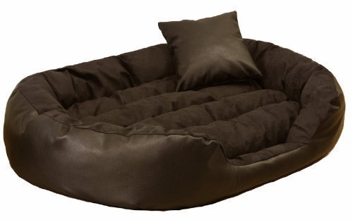 tierlando Hundebett Philip Hundesofa - Kunstleder - XL XXL XXXL - 110cm bis 170cm - Dogge, Ridgebacks Größe: 140x100cm | Farbe: 01 Braun von tierlando