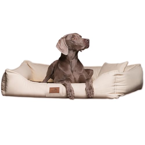 tierlando Maddox Komfort Hundebett Hundesofa Kunstleder S - XXL Größe: MN4-LL 100cm | Farbe: 05 Creme Beige von tierlando