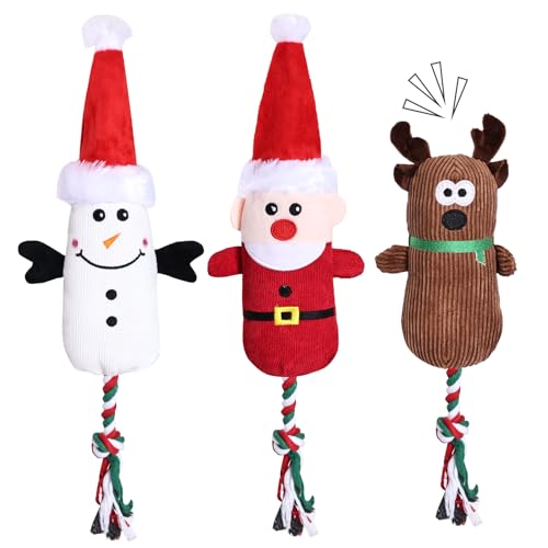 tiggell Quietschendes Hundespielzeug, Plüsch, Welpen, Kauspielzeug, Weihnachtsmann, Schneemann, Weihnachtselch, Kauspielzeug für kleine, mittelgroße und große Hunde (38,1 cm, Weihnachtsmann, tiggell Quietschendes Hundespielzeug, Plüsch, Welpen, Kauspielzeug, Weihnachtsmann, Schneemann, Weihnachtselch, Kauspielzeug für kleine, mittelgroße und große Hunde (38,1 cm, Weihnachtsmann, von tiggell