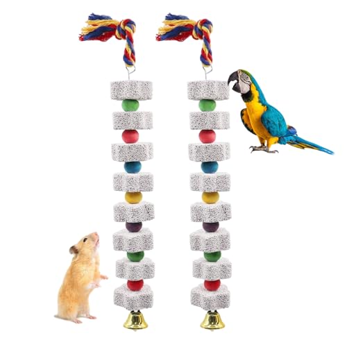 2 Stück Große Vogel Kauspielzeug,Vogel Kauspielzeug,Vogelschnabel-Schleifstein,Papagei Vogel Zähne Schleifstein Hängende Schnur Kauspielzeug,Geeignet für Wellensittiche, Nymphensittiche, Hamster 2 Stück Große Vogel Kauspielzeug,Vogel Kauspielzeug,Vogelschnabel-Schleifstein,Papagei Vogel Zähne Schleifstein Hängende Schnur Kauspielzeug,Geeignet für Wellensittiche, Nymphensittiche, Hamster von tintoke