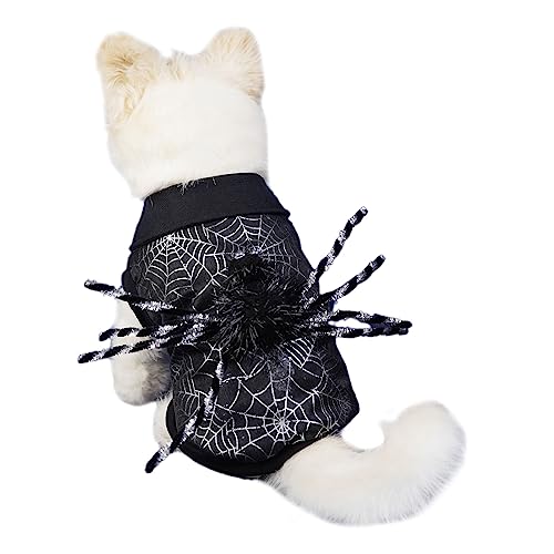 tinysiry Haustier-Spinnen-Kostüm, Halloween-Katzenkostüm, lustige Haustier-Kleidung für Cosplay-Party, Katzen-Kostüm, Spinne, Haustiere, Outfits, Cosplay, Anziehzubehör, Dekoration Schwarz XL von tinysiry