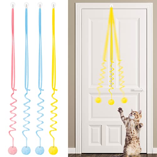 tiopeia 4 Stück Katzenspielzeug Selbstbeschäftigung Hängende Türrahmen, Interaktives Einstellbar Ball Spielzeug mit Glocke, Teaser Katze Spielzeug für Indoor Kätzchen Verfolgungsjagd tiopeia 4 Stück Katzenspielzeug Selbstbeschäftigung Hängende Türrahmen, Interaktives Einstellbar Ball Spielzeug mit Glocke, Teaser Katze Spielzeug für Indoor Kätzchen Verfolgungsjagd von tiopeia