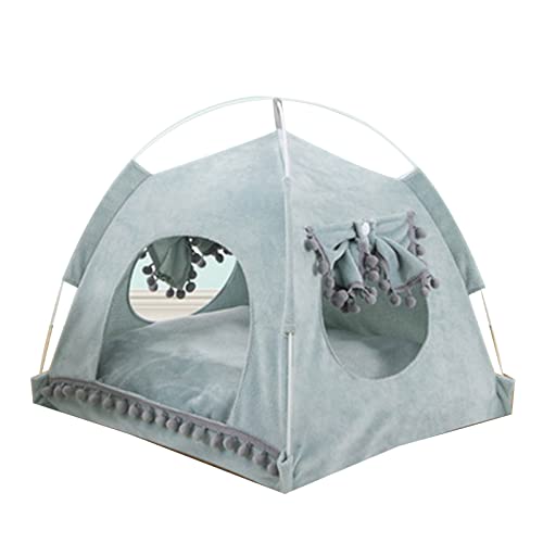 Katzenbett für Indoor Katzen Kleines Hundebett Haus Sommer Welpenzelt Bett Atmungsaktive Höhle Abnehmbares 2-seitiges Kissen von tixoacke