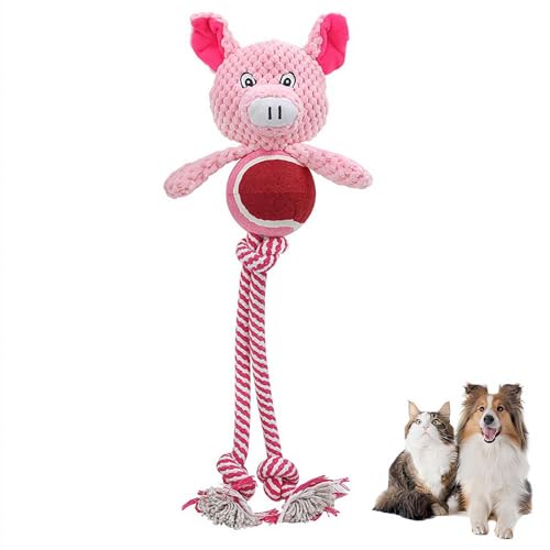 tkerinse Langlebiges Hundespielzeug für aggressive Kauer, Quietschender Frosch, Ente, Ferkel, Seilspielzeug, interaktives Hundespielzeug für Hunde, Plüsch-Hundewelpen, Kauspielzeug, Kuscheltier für von tkerinse