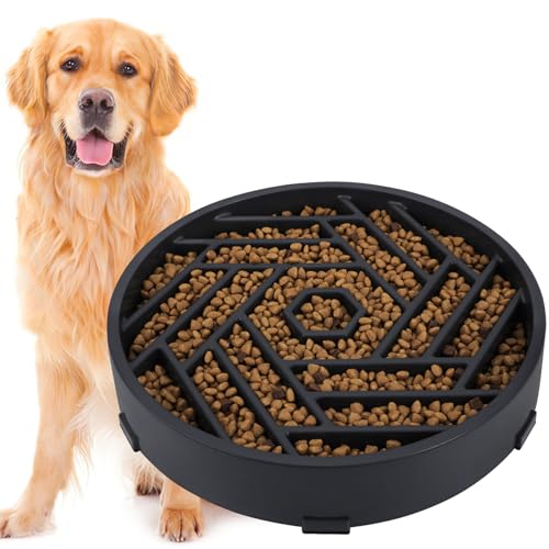 TOBYTO Futternapf für langsames Fressen, für große und mittelgroße Rassen, Anti-Ersticken, langsames Fressen, rutschfest, langsamer Futternapf, großes Puzzle, langsames Füttern, Blähungsstopp, von tobyto