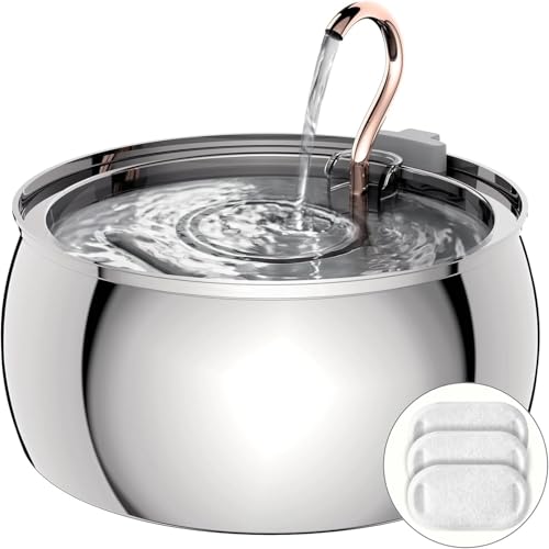 TOMXCUTE Katzenbrunnen 4L, Trinkbrunnen für Katzen aus Edelstahl mit Schwänenhals-Design, Spülmaschinenfest, Ultra-Leise Katzentrinkbrunnen mit 3 Kohlefilter, für Familien mit Mehreren Haustieren TOMXCUTE Katzenbrunnen 4L, Trinkbrunnen für Katzen aus Edelstahl mit Schwänenhals-Design, Spülmaschinenfest, Ultra-Leise Katzentrinkbrunnen mit 3 Kohlefilter, für Familien mit Mehreren Haustieren von tomxcute