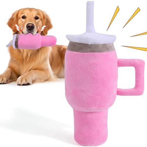 tongfeng Kauspielzeug für Welpen, niedliche Tasse, Plüschtier zum Stressabbau, weiches Plüsch-Quietschspielzeug mit integriertem Quietscher für kleine, mittelgroße und große Hunde tongfeng Kauspielzeug für Welpen, niedliche Tasse, Plüschtier zum Stressabbau, weiches Plüsch-Quietschspielzeug mit integriertem Quietscher für kleine, mittelgroße und große Hunde von tongfeng