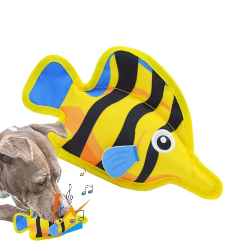 tongfeng Kauspielzeug für Welpen - Aggressive Chewers Quietschendes Kauspielzeug für Hunde - Langlebiges Hundespielzeug zu Zahnen von Welpen, Fischspielzeug aus Segeltuch für Training von tongfeng