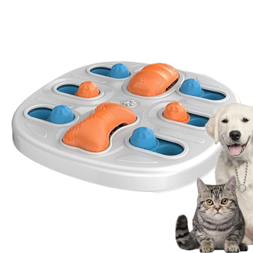 tongfeng Leckerli-Puzzle, interaktiver, rutschfester Futterspender für Hunde, Anti-Drop-Anreicherungs-Spielzeug für IQ-Training, verhindert Ersticken, weißer Futterspender für Welpen und Kätzchen von tongfeng