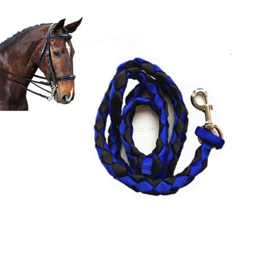Reitführungsseil, 1 Stück, für Reisen, stabiles Feld, starke Baumwolle, 2 m, einfache Clip-Haken, Blau und Schwarz, 2 m Reitführungsseil, 1 Stück, für Reisen, stabiles Feld, starke Baumwolle, 2 m, einfache Clip-Haken, Blau und Schwarz, 2 m von tooloflife