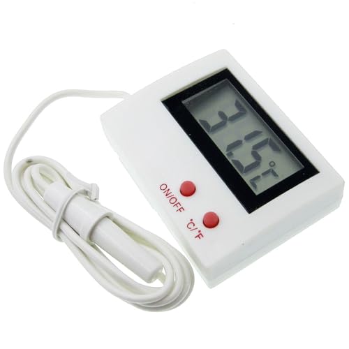 tooloflife Aquarium-Thermometer mit LCD-Display, digitales Thermometer mit Sonde, Aquarium-Zubehör, Temperaturüberwachungsanzeige für Ozeanarium, Zuhause von tooloflife