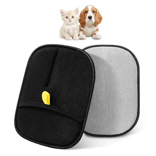 toothank 2 Stück Antistatische Tierhaarentferner Handschuhe - Doppelseitig, Wiederverwendbare Fellpflege-Handschuhe für Katzen, Hunde & Sofas | Fellmagnet Handschuhe Set für Mehrhaustierhaushalte von toothank