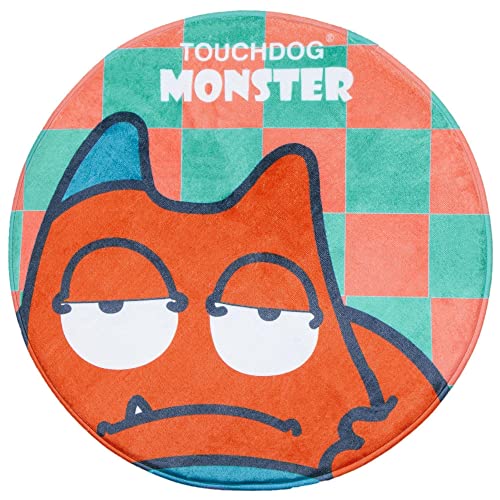 touchdog Cartoon Sleepy Monster Runde Katzen- und Hundematte, Einheitsgröße, Orange Monster von Pet Life