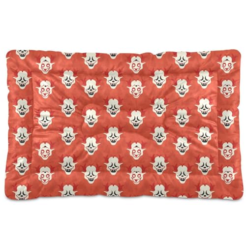 Boo Clown Hunde-Schlafmatratze, waschbar, weich, rutschfest, für große, mittelgroße und kleine Hunde, 91,4 x 61 cm, Rot / Weiß Boo Clown Hunde-Schlafmatratze, waschbar, weich, rutschfest, für große, mittelgroße und kleine Hunde, 91,4 x 61 cm, Rot / Weiß von tplaotee