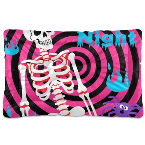 Evil Halloween-Hundebett, Vintage-Stil, waschbar, rutschfest, weich, bequem, für mittelgroße und große Hunde, 91,4 x 61 cm von tplaotee