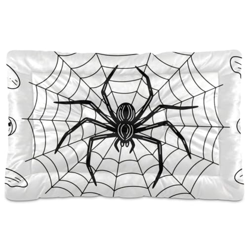 Halloween-Hundebett, Spinnennetz-Stern, waschbar, weich, bequem, rutschfeste Unterseite, für mittelgroße und große Hunde, 91,4 x 61 cm, Schwarz / Weiß Halloween-Hundebett, Spinnennetz-Stern, waschbar, weich, bequem, rutschfeste Unterseite, für mittelgroße und große Hunde, 91,4 x 61 cm, Schwarz / Weiß von tplaotee