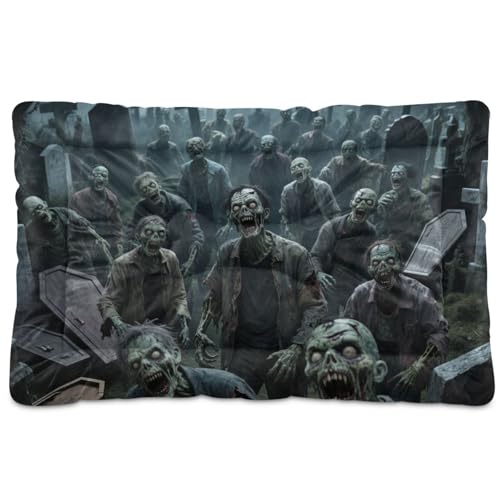 Halloween-Zombies-Hundebett-Matte, waschbar, weich, rutschfest, für mittelgroße und große Hunde, 91,4 x 61 cm Halloween-Zombies-Hundebett-Matte, waschbar, weich, rutschfest, für mittelgroße und große Hunde, 91,4 x 61 cm von tplaotee