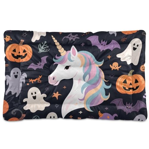 Happy Halloween Haustier-Schlafmatte, waschbar, weich, bequem, rutschfeste Unterseite, für mittelgroße und große Hunde, 91,4 x 61 cm, Weiß Happy Halloween Haustier-Schlafmatte, waschbar, weich, bequem, rutschfeste Unterseite, für mittelgroße und große Hunde, 91,4 x 61 cm, Weiß von tplaotee