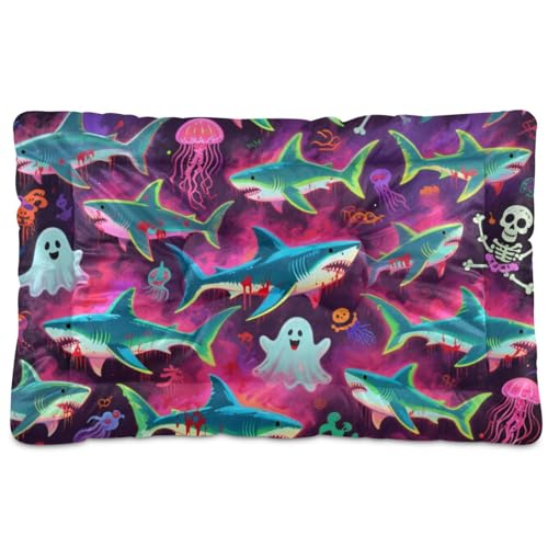 Happy Halloween Hunde- und Katzenbett, waschbar, weich, bequem, rutschfeste Unterseite, für mittelgroße und große Hunde, 91,4 x 61 cm, Blau Happy Halloween Hunde- und Katzenbett, waschbar, weich, bequem, rutschfeste Unterseite, für mittelgroße und große Hunde, 91,4 x 61 cm, Blau von tplaotee
