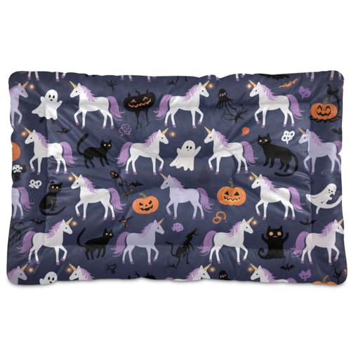 Happy Halloween Hundebett, waschbar, weich, rutschfest, für mittelgroße und große Hunde, 91,4 x 61 cm, Weiß von tplaotee