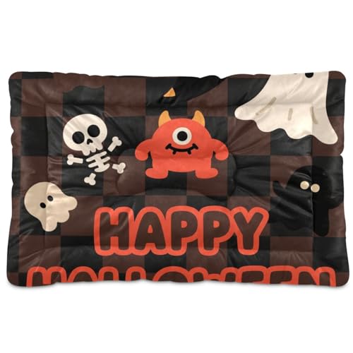 Happy Halloween Hundebetten, waschbar, weich, rutschfest, für große, mittelgroße und kleine Hunde, 91,4 x 61 cm, Kaffeebraun Happy Halloween Hundebetten, waschbar, weich, rutschfest, für große, mittelgroße und kleine Hunde, 91,4 x 61 cm, Kaffeebraun von tplaotee