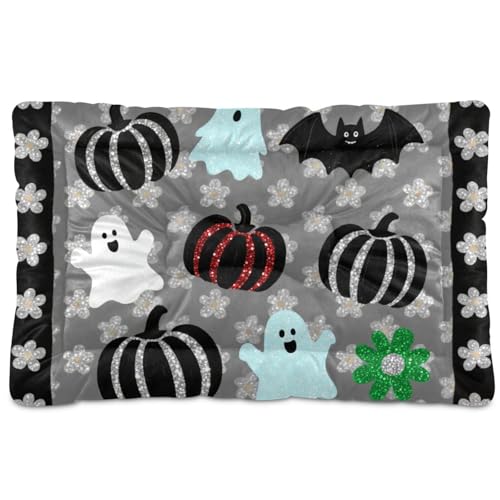 Hundebett, glitzernd, grau-schwarz, Blumenmuster, waschbar, weich, bequem, rutschfeste Unterseite, Haustierbett für große, mittelgroße und kleine Hunde, 91,4 x 61 cm Hundebett, glitzernd, grau-schwarz, Blumenmuster, waschbar, weich, bequem, rutschfeste Unterseite, Haustierbett für große, mittelgroße und kleine Hunde, 91,4 x 61 cm von tplaotee