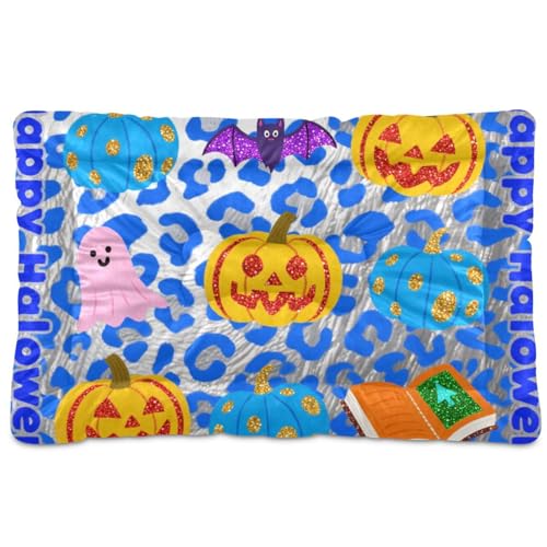 Hundebett-Matte für mittelgroße und große Hunde, Leopardenmuster, waschbar, weich, bequem, rutschfeste Unterseite, für mittelgroße und große Hunde, 91,4 x 61 cm, Blau Hundebett-Matte für mittelgroße und große Hunde, Leopardenmuster, waschbar, weich, bequem, rutschfeste Unterseite, für mittelgroße und große Hunde, 91,4 x 61 cm, Blau von tplaotee