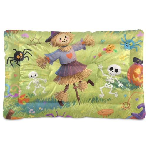 Hundebett mit Halloween-Cartoon-Motiv, waschbar, weich, bequem, rutschfeste Unterseite, für große, mittelgroße und kleine Hunde, 91,4 x 61 cm Hundebett mit Halloween-Cartoon-Motiv, waschbar, weich, bequem, rutschfeste Unterseite, für große, mittelgroße und kleine Hunde, 91,4 x 61 cm von tplaotee