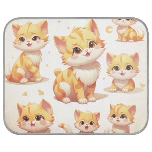 Kühlbett für den Sommer, Cartoon-Katze, selbstkühlend, Orange von tplaotee