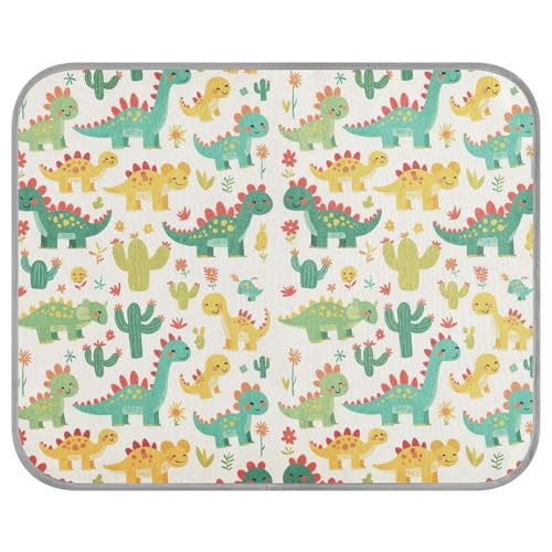 Kühlmatte für Haustiere, Motiv: Dinosaurier, selbstkühlend, für Kätzchen, schlafende Katzen, Größe M, Beige von tplaotee