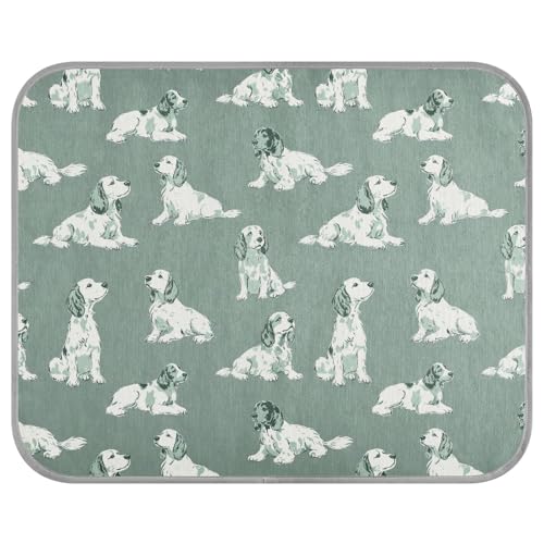 Kühlmatte für den Sommer, Motiv: Cartoon, niedlich, für den Sommer, selbstkühlend, für den Innenbereich, Katzen, für Haustiere, Hunde, draußen, faltbar, Grün und Weiß von tplaotee