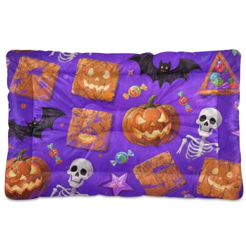 Orange Evil Hundebett, waschbar, Halloween-Skelett, weich, rutschfest, für mittelgroße und große Hunde, 91,4 x 61 cm Orange Evil Hundebett, waschbar, Halloween-Skelett, weich, rutschfest, für mittelgroße und große Hunde, 91,4 x 61 cm von tplaotee