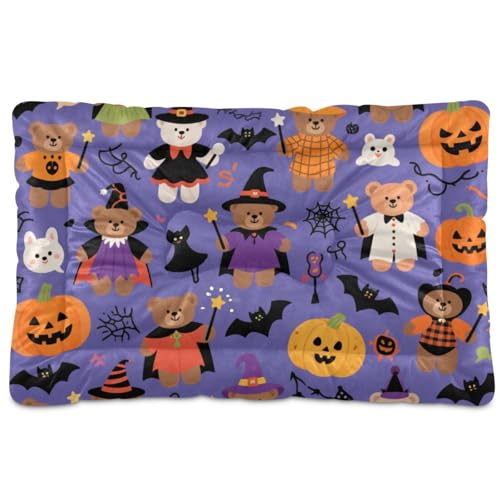 Süßer brauner Bärenkürbis für Halloween, waschbares Hunde- und Katzenbett, weich, rutschfest, für mittelgroße und große Hunde, 91,4 x 61 cm Süßer brauner Bärenkürbis für Halloween, waschbares Hunde- und Katzenbett, weich, rutschfest, für mittelgroße und große Hunde, 91,4 x 61 cm von tplaotee