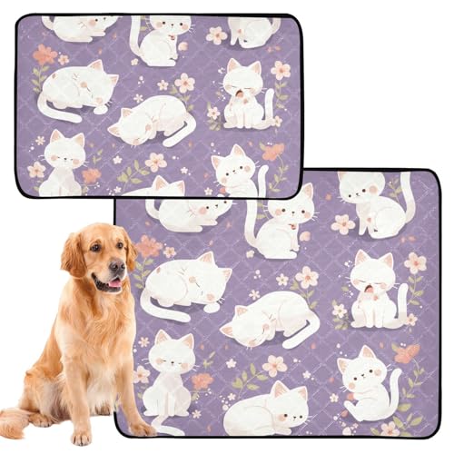 Wasserabsorbierende Matte für Hundenapf, Uriniermatte, waschbar, rutschfest, Teppich für Sofa, 50,8 x 61 cm, Violett, Katze, Naturblumen, 3 Stück Wasserabsorbierende Matte für Hundenapf, Uriniermatte, waschbar, rutschfest, Teppich für Sofa, 50,8 x 61 cm, Violett, Katze, Naturblumen, 3 Stück von tplaotee