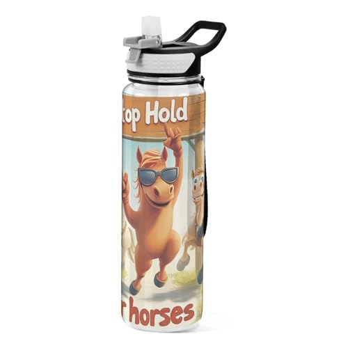 Wasserflasche mit Tragegurt, Tritan, BPA-frei, auslaufsicher, ungiftig, mit Griff, für Auto, Fitnessstudio, zusammenklappbar, 850 ml Wasserflasche mit Tragegurt, Tritan, BPA-frei, auslaufsicher, ungiftig, mit Griff, für Auto, Fitnessstudio, zusammenklappbar, 850 ml von tplaotee