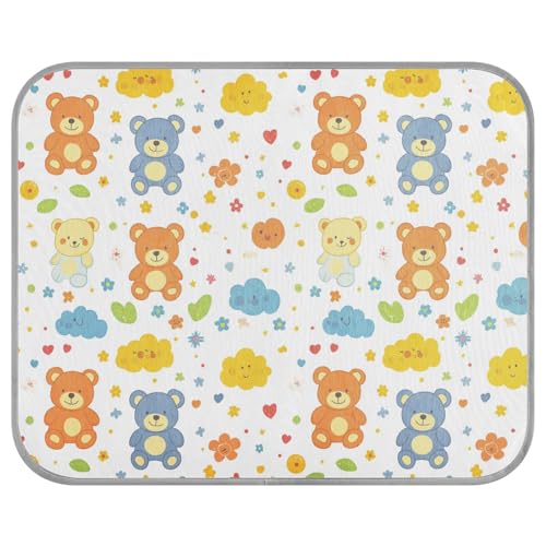 tplaotee Cartoon-Bär, bunt, niedlich, kühlende Gelmatte für Hunde, selbstkühlend, Outdoor-Hundematte für Katzen, Outdoor-Essentials Camas Frias Para, Perros, M von tplaotee