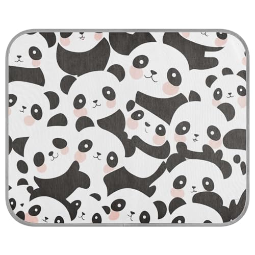 tplaotee Cartoon Cute Pandas Weiß Schwarz Sommer Kühlmatte Outdoor Selbstkühlendes Bett für Hunde für Welpen Outdoor Katzen Portable Tapete Refrescante para mascotas M von tplaotee