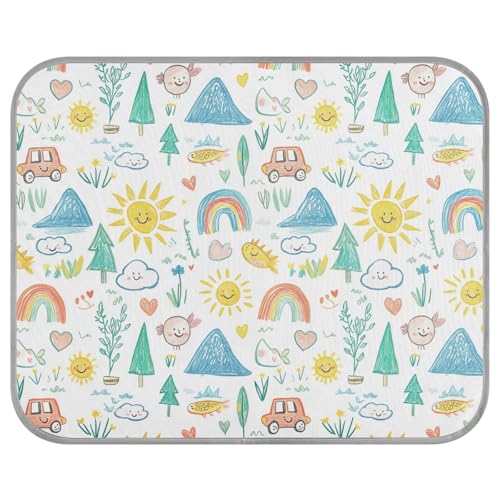 tplaotee Cartoon Kinder Kritzelei Sommer Kühlkissen für Hunde Selbstkühlende Matte für Katzen für Kaninchen Katze Outdoor Katze Essentials Mantas frías para Perros M von tplaotee
