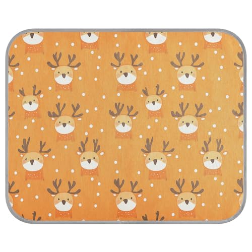 tplaotee Cartoon-Weihnachts-Hirschkissen für den Sommer, selbstkühlend, für Katzen, draußen, für Kaninchen, Hunde, draußen, sicher, Manta, Refrescante para perro, M von tplaotee