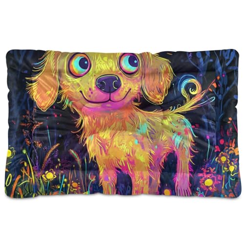 tplaotee Chic Golden Retriever Hundebett, waschbar, weich, bequem, rutschfeste Unterseite, für große, mittelgroße und kleine Hunde, 91,4 x 61 cm von tplaotee