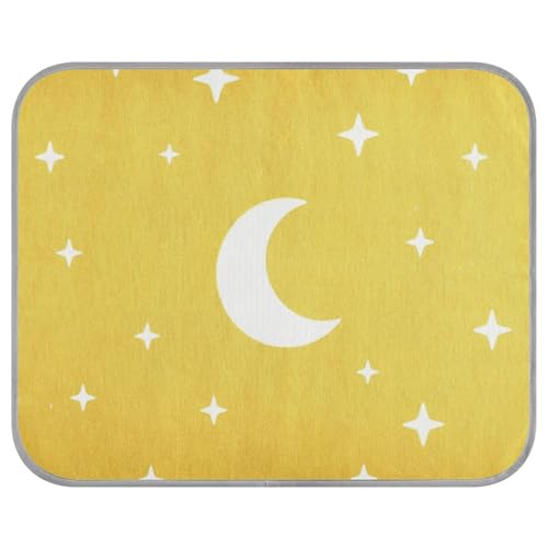 tplaotee Childish Star and Moon Kühlkissen für den Sommer, selbstkühlende Pads für Hunde im Freien, niedlicher Manta Refrescante para perro M, Gelb von tplaotee